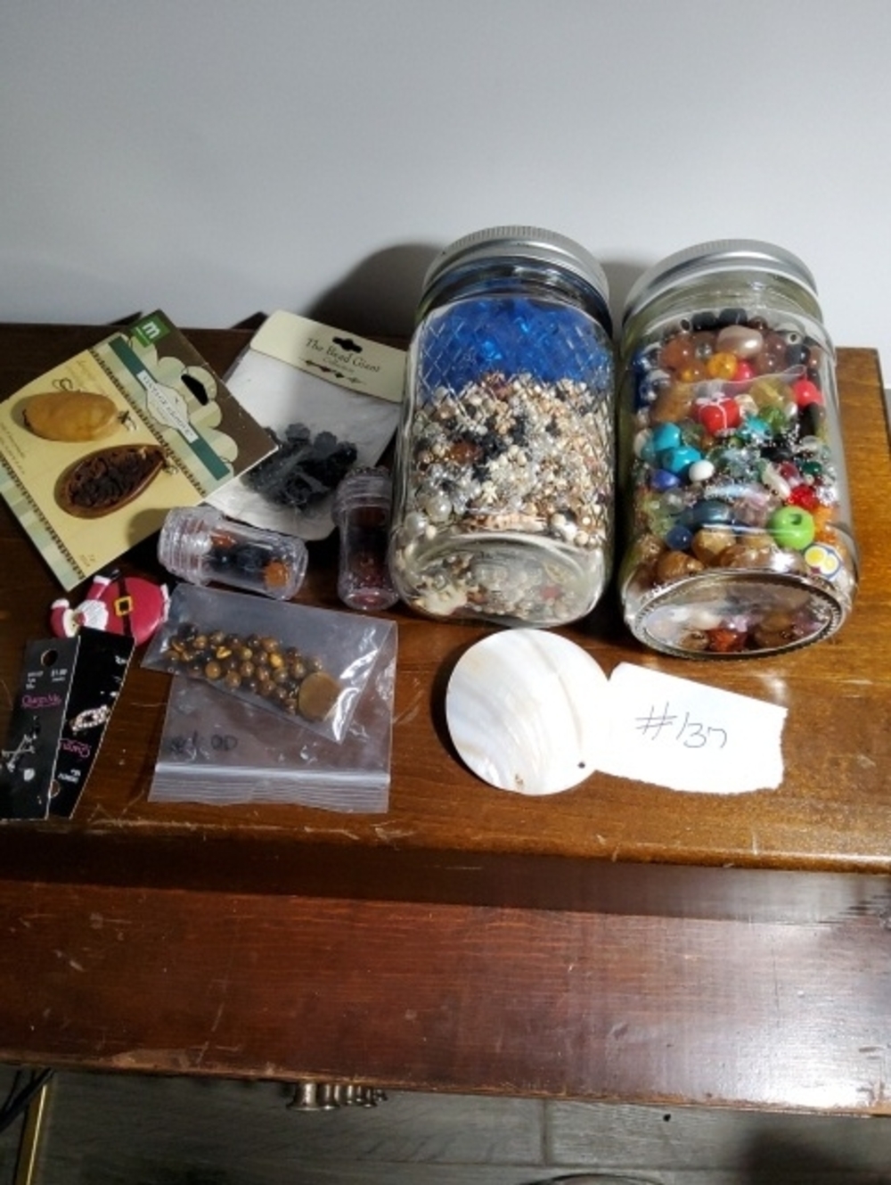 # 137 Craft/jewerly Lot Beads and Pieces.